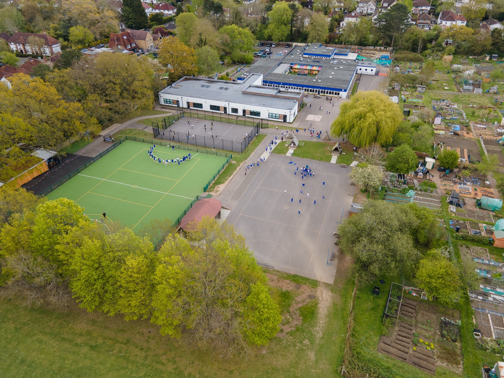 View from above of the all weather pitch